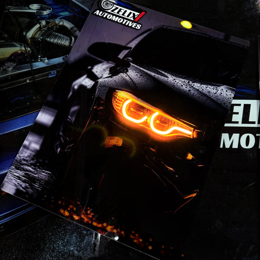 BMW M4 LED Car Poster | Lightning Frame | Portrait Wall Art