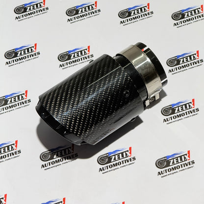 Porsche Style Single Exhaust Tip | Premium Glossy Carbon Finish