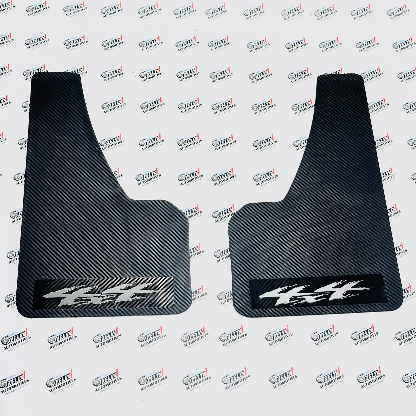 Racing Mudflaps Front or  Rear | Universal Carbon Finish