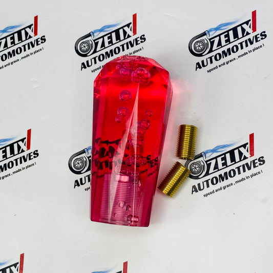 Red Bubble Crystal Cut Gear Knob – Universal Aftermarket Car Shift Knob