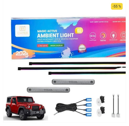 CARDI K4 Ultra Ambient RGB LED Interior Lights For Mahindra Thar 2020 Onwards - 14 Pieces