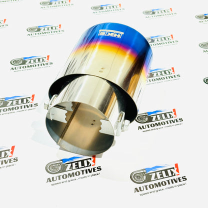 HKS  Single Exhaust Tip |  Enhances Sporty  Look Universal Fit Colours Options (Burnt,Neo-Crome,Rainbow)
