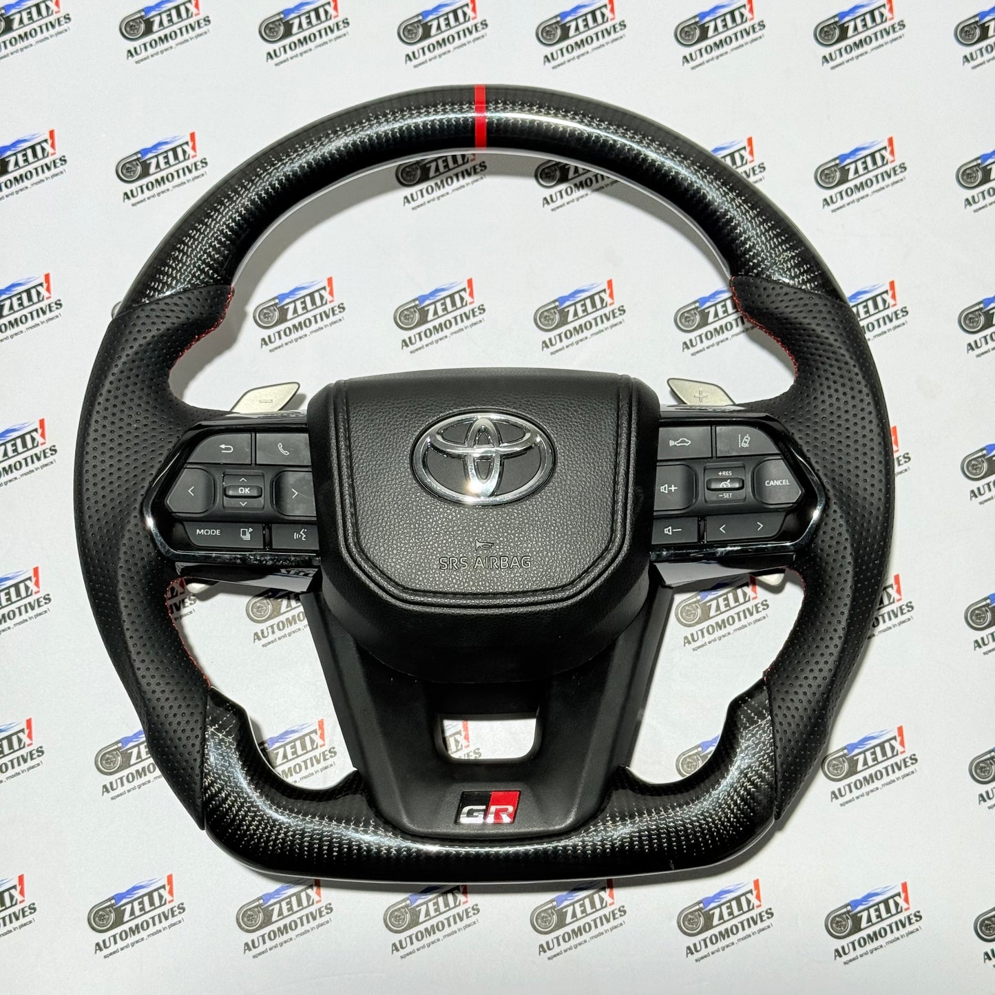 Toyota Fortuner Steering Wheel  GR Sport Style | Aftermarket Carbon Fiber Finish