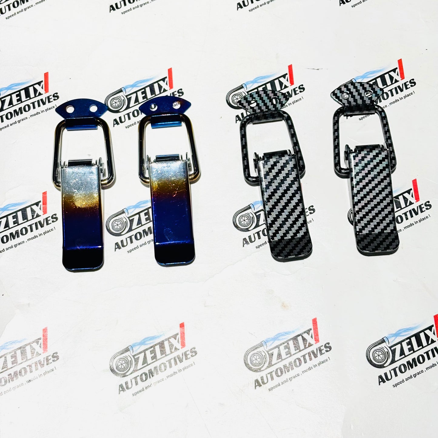 Universal  Bumper Clips | Premium Aluminium  Carbon Fiber and Burnt Finish