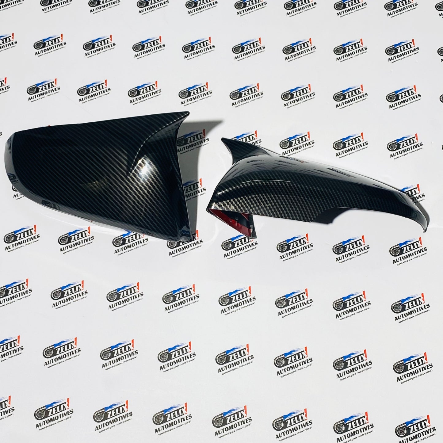 Toyota Fortuner Mirror Caps (2016+) – Black & Carbon Fiber Pair