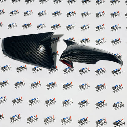 Toyota Fortuner Mirror Caps (2016+) – Black & Carbon Fiber Pair