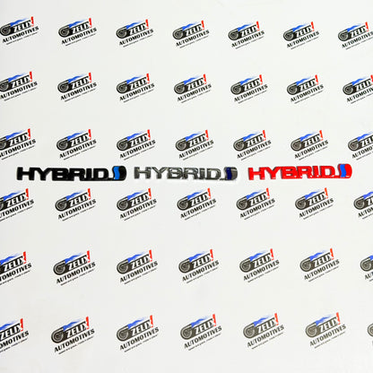 HYBRID Emblem Sticker | Premium Aluminium Built in Multi-Colour Options