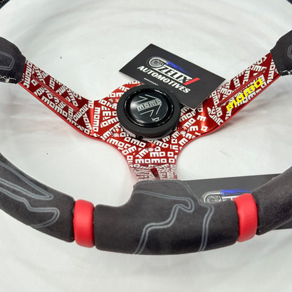 MOMO 14-Inch Alcantara Universal Steering Wheel.