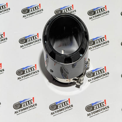 Porsche Style Single Exhaust Tip | Premium Glossy Carbon Finish