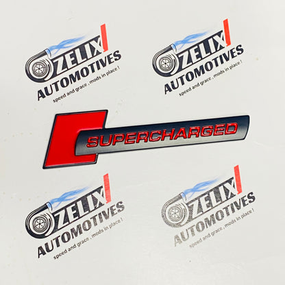 Supercharged  Metal Emblem Badge – Universal Car  Sticker