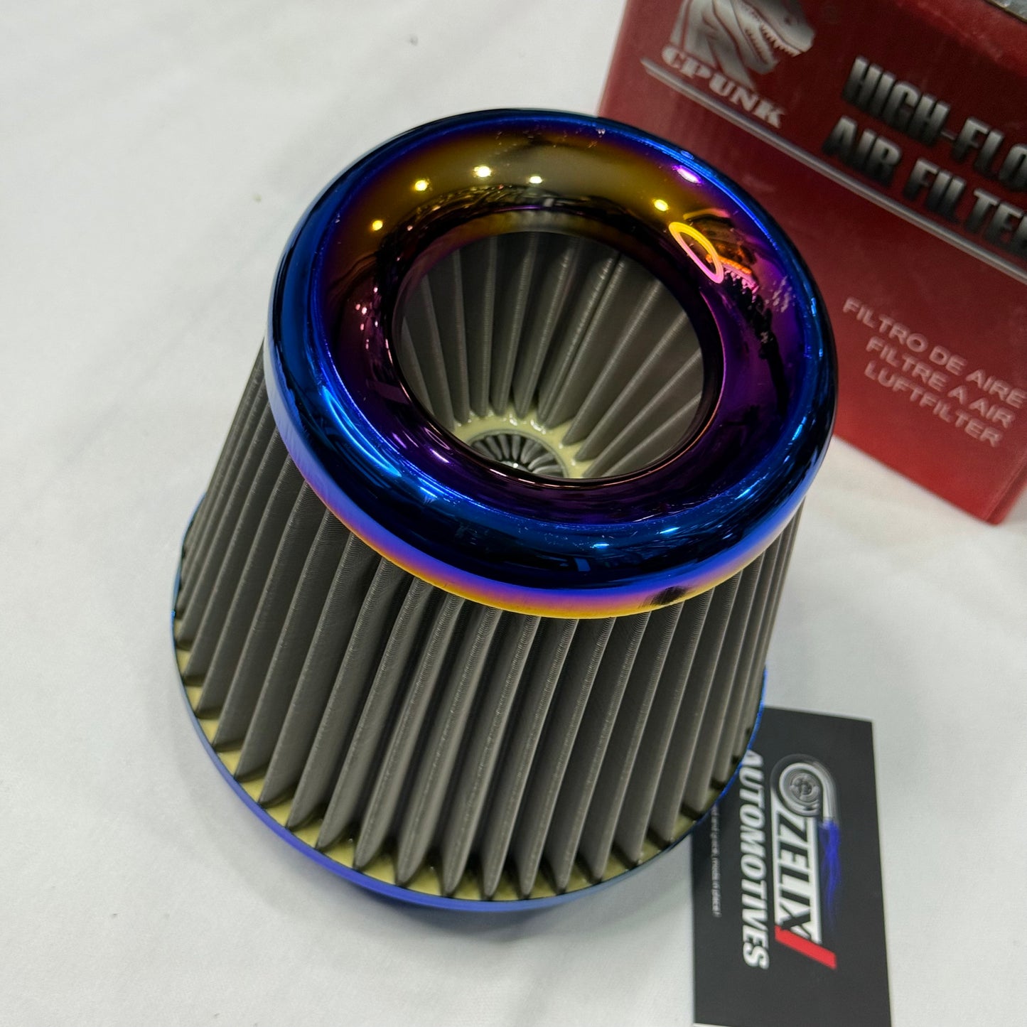 Universal High-Flow Air Intake Cone Filter | Dual Layer 3-Inch Inlet | Colour Options (Black/Burnt)