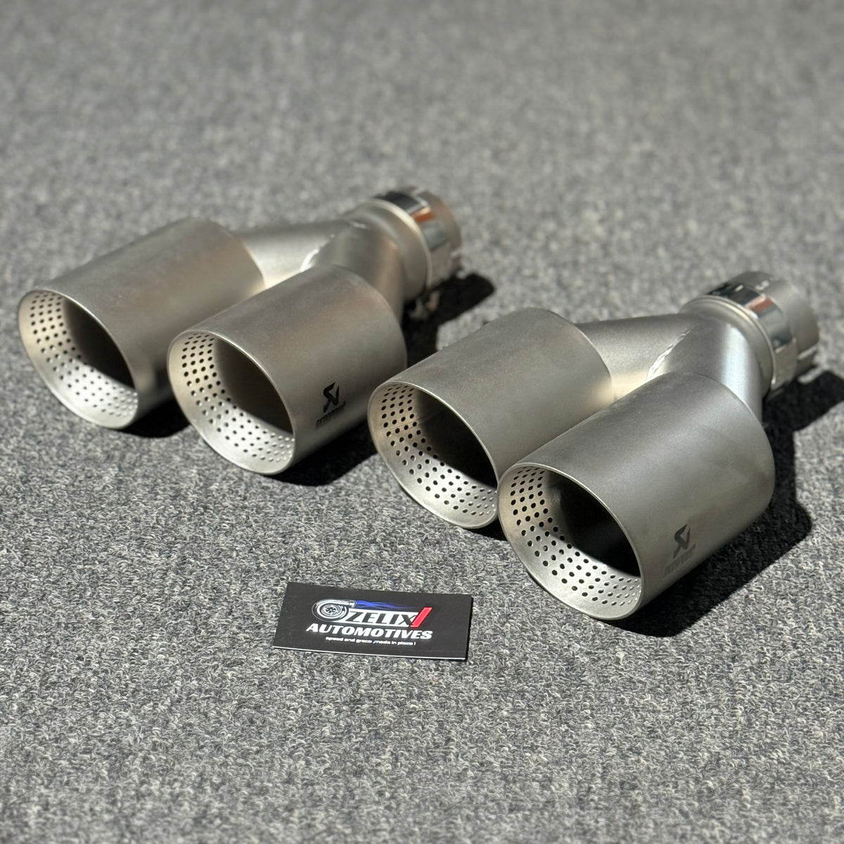 Akrapovic Perforated Dual Exhaust Tip | Premium Metallic Matte Finish