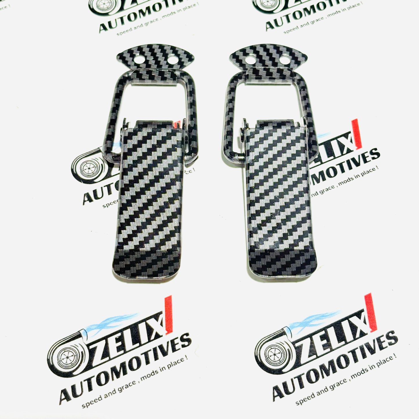 Universal  Bumper Clips | Premium Aluminium  Carbon Fiber and Burnt Finish