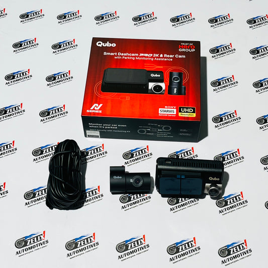 Qubo Dashcam Pro 3K with Rear Camera N-Series | Sony STARVIS IMX335 Sensor for Superior Image Quality