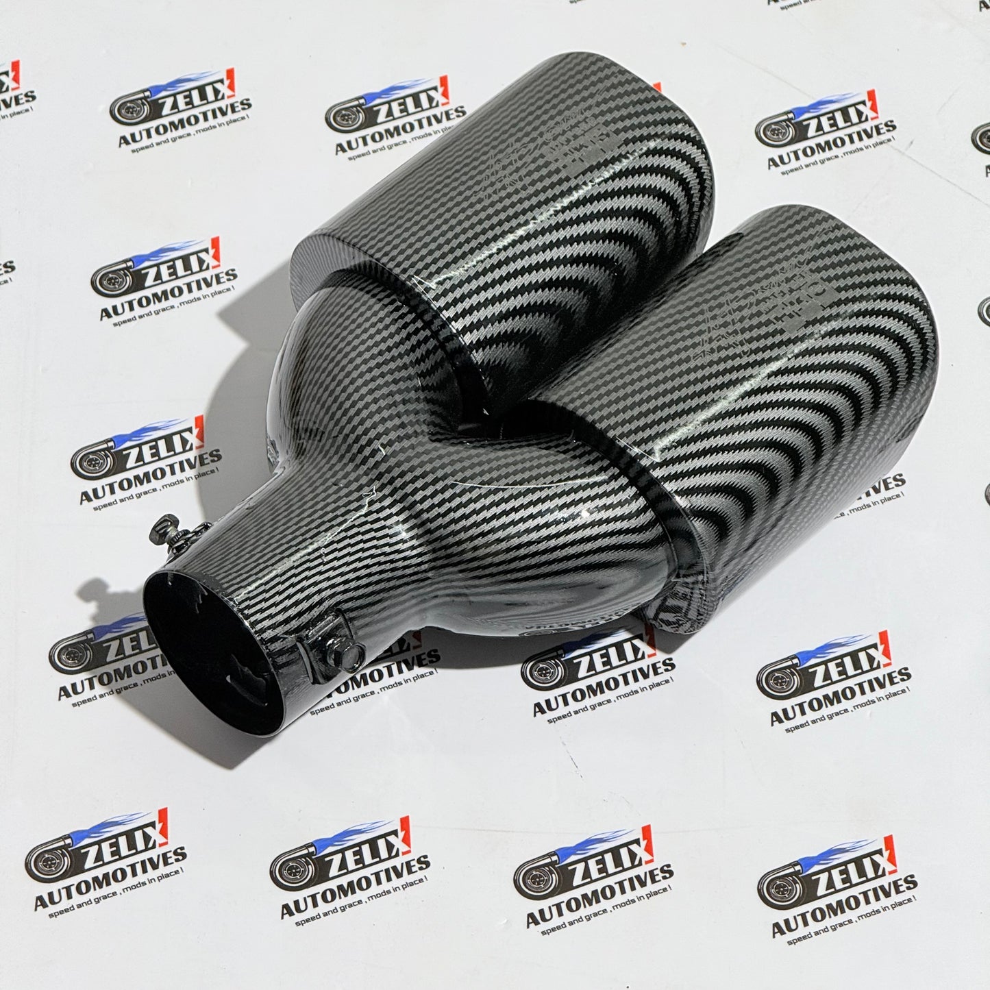 HKS Limited Edition Dual Exhaust Tip | Matte Black & Carbon Finish