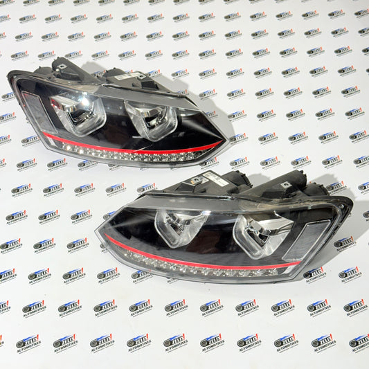 VW Polo “UU-Style” Red Line Projector Headlights (Halogen) – Aftermarket Upgrade