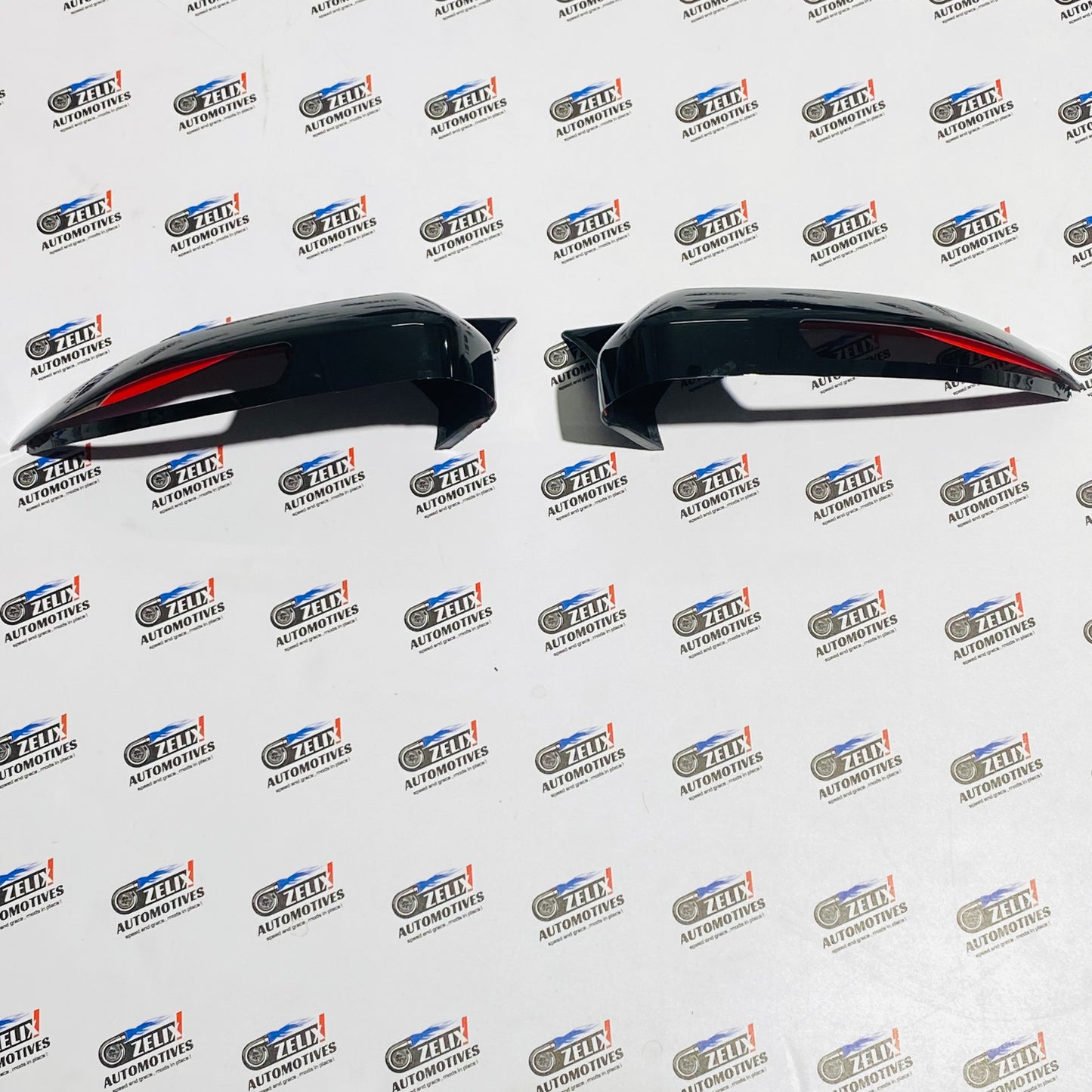 Tata Nexon  Mirror Covers | Glossy Black Finish with Indicators