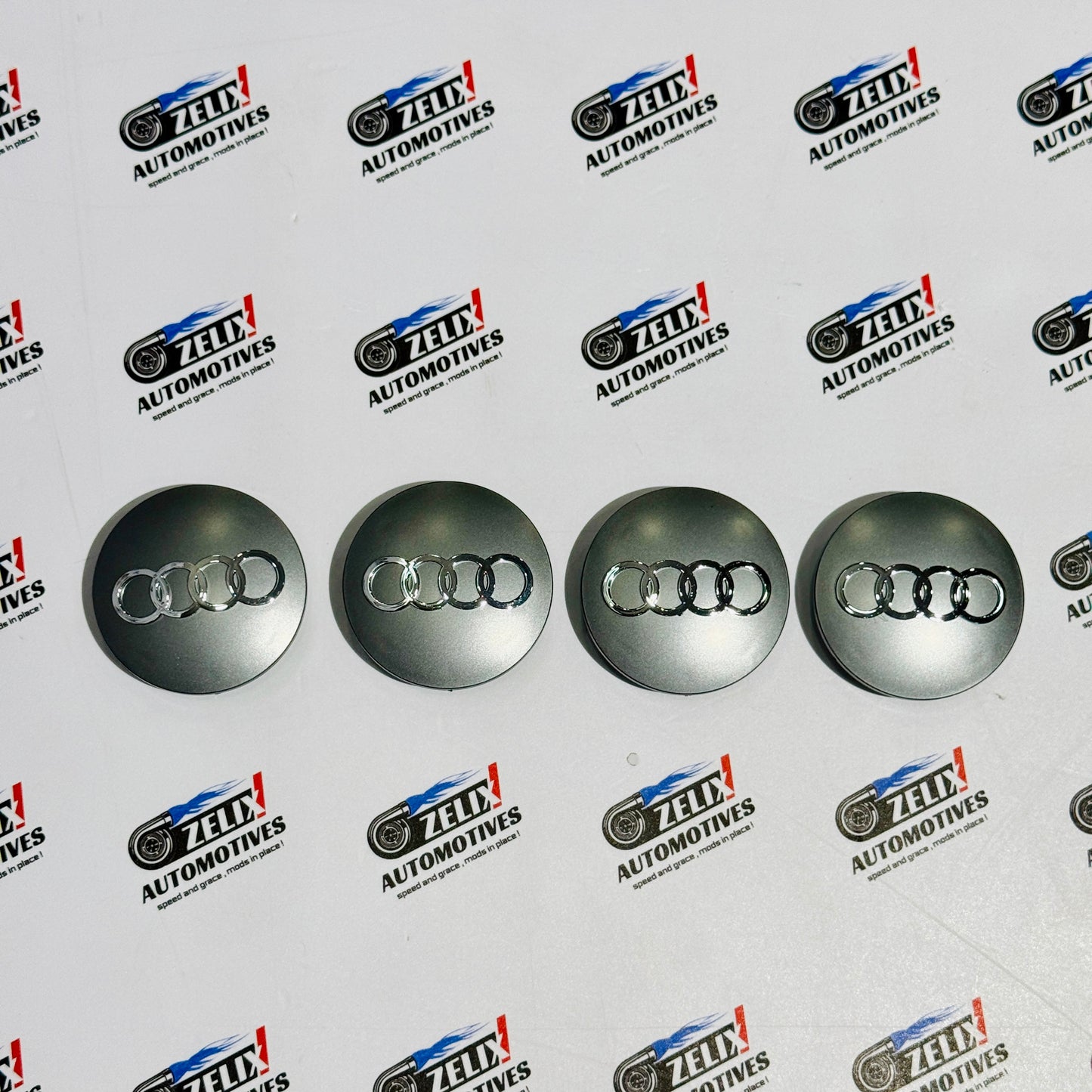 OEM-Style Wheel Center Caps Compatible With AUDI | Aftermarket Chrome Finish