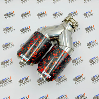 Akrapovic Exhaust Tip | Red Forged Carbon Dual Tip