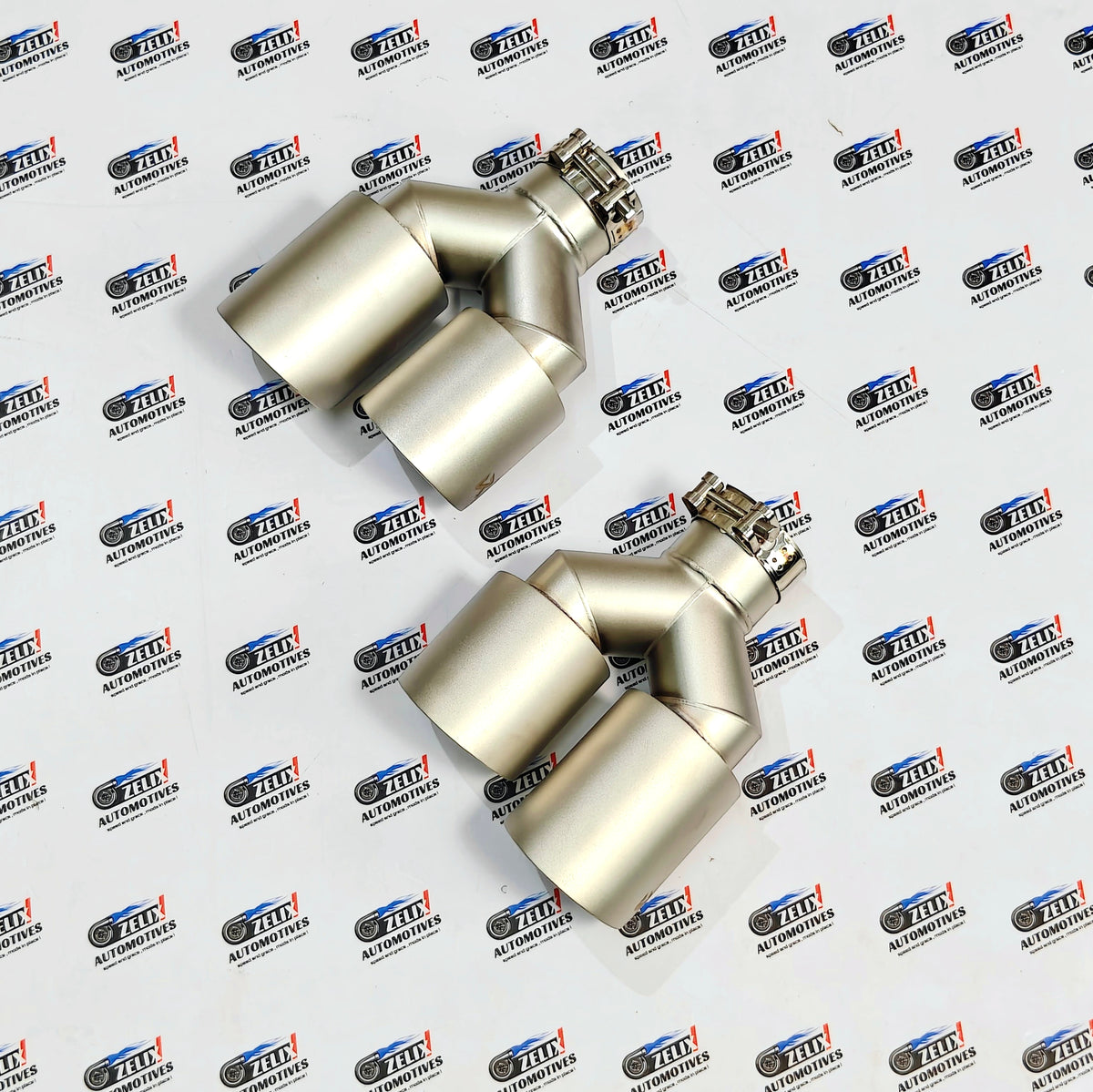 Akrapovic Dual Exhaust Tips Satin Gold Finish | Perforated Core