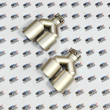 Akrapovic Dual Exhaust Tips Satin Gold Finish | Perforated Core