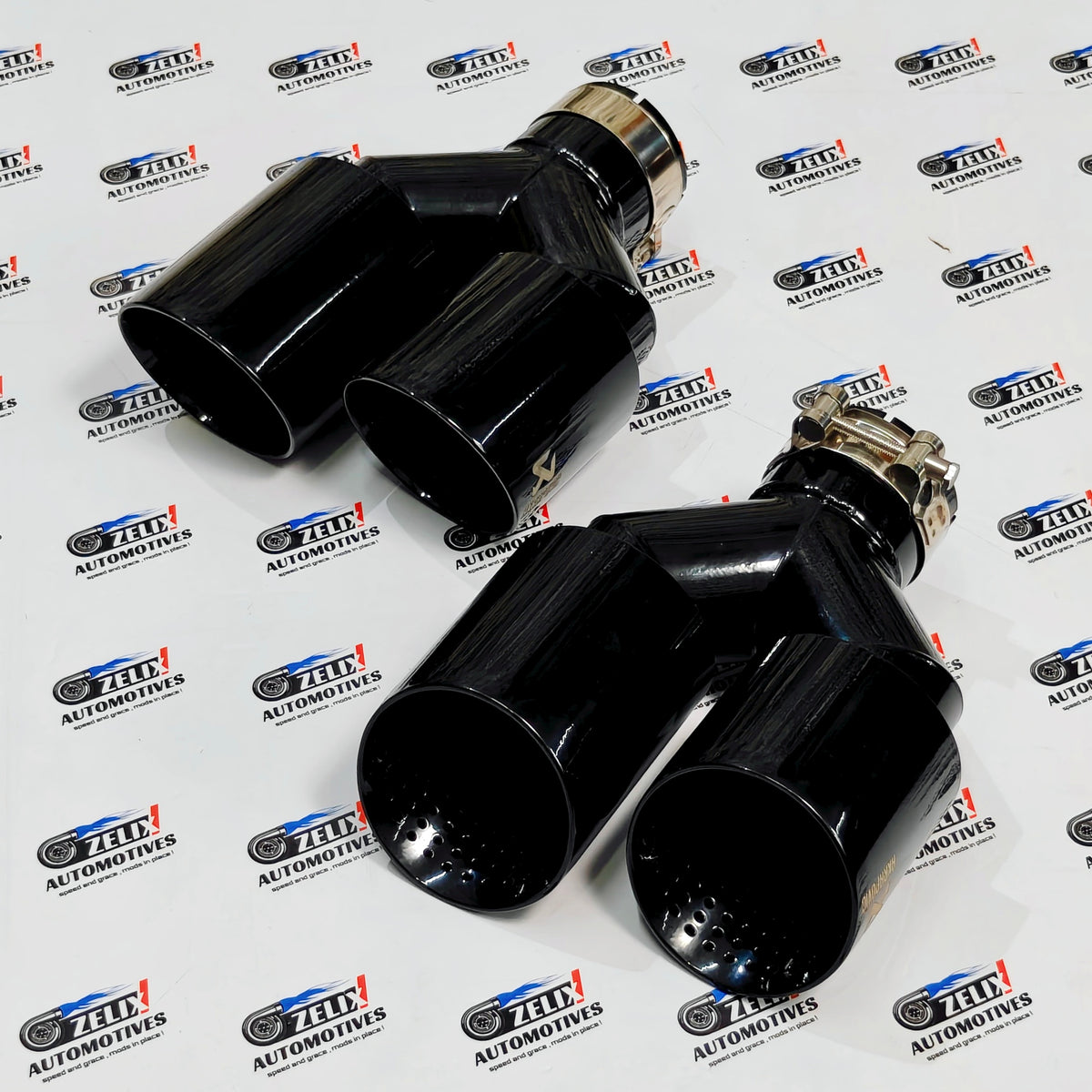 Akrapovic Dual Exhaust Tips Stealth Black Finish | Perforated Core