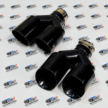 Akrapovic Dual Exhaust Tips Stealth Black Finish | Perforated Core