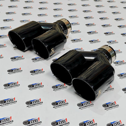 Akrapovic Dual Exhaust Tips Stealth Black Finish | Perforated Core