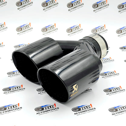 Akrapovic Dual Exhaust Tips Stealth Black Finish | Perforated Core