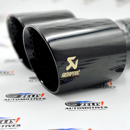 Akrapovic Dual Exhaust Tips Stealth Black Finish | Perforated Core