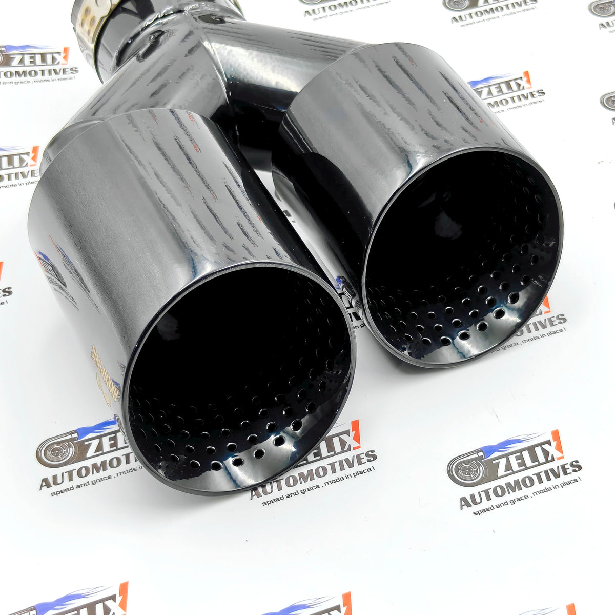 Akrapovic Dual Exhaust Tips Stealth Black Finish | Perforated Core
