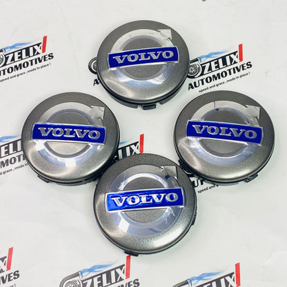 Volvo premium wheel center caps in Silver Color 