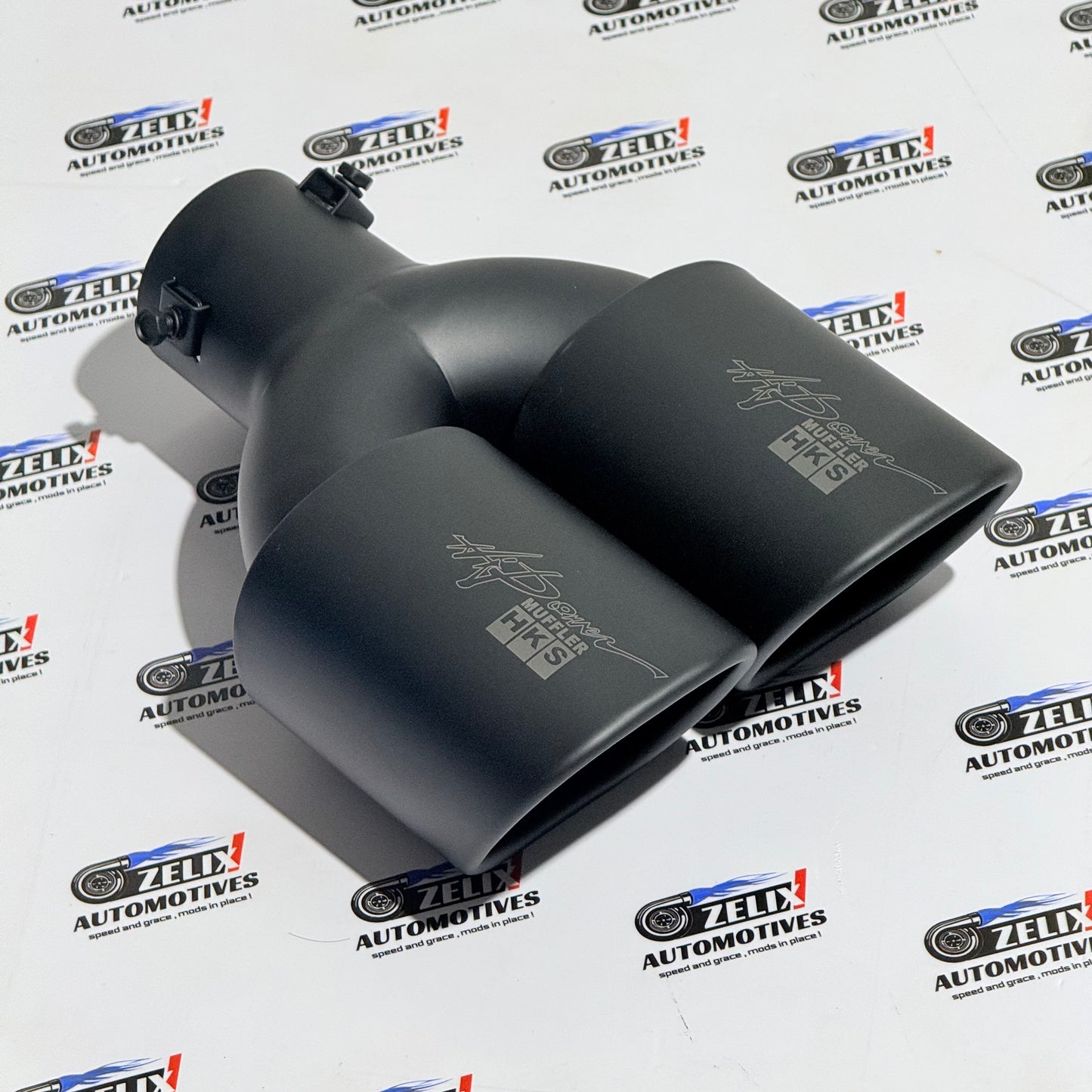 HKS Limited Edition Dual Exhaust Tip | Matte Black & Carbon Finish