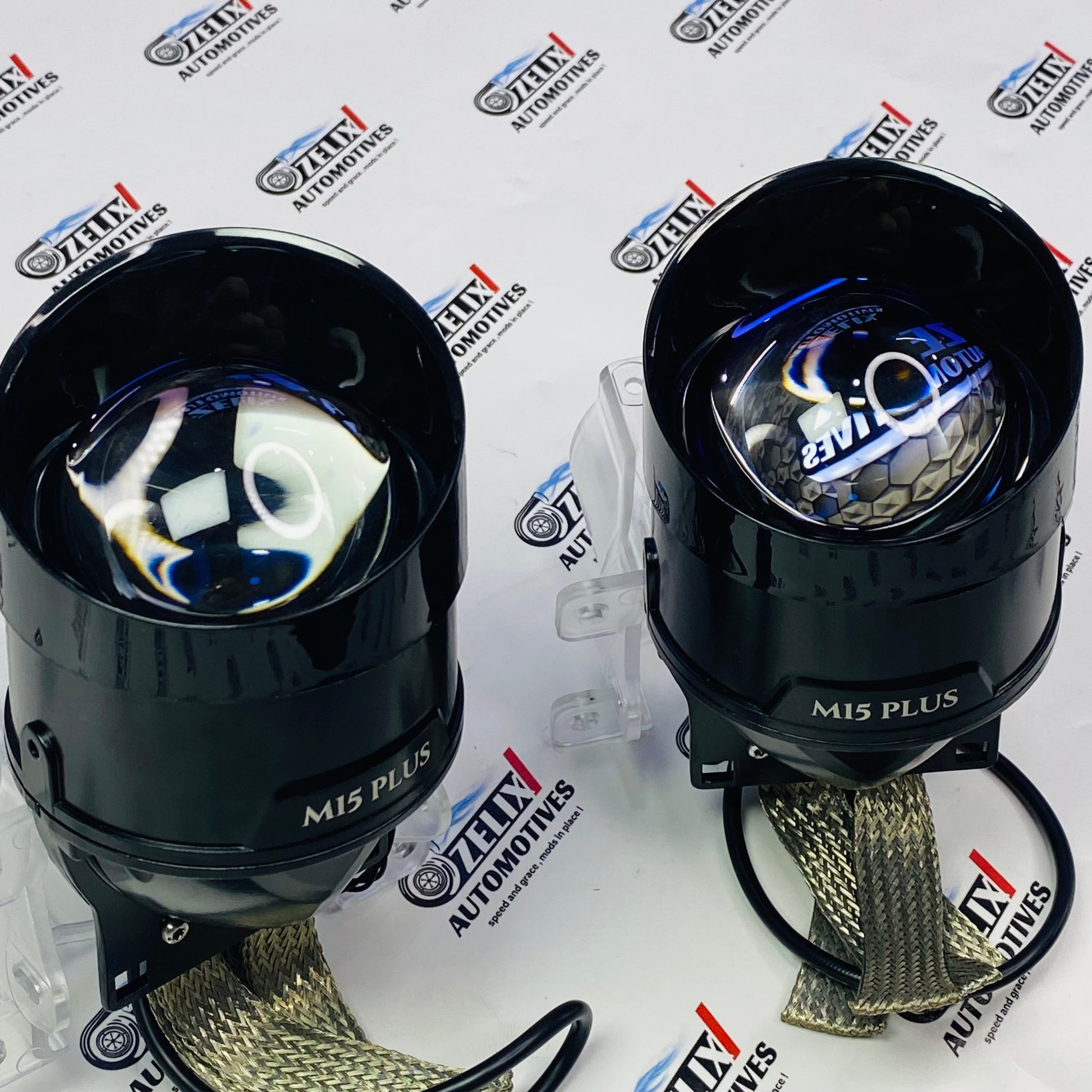 High-performance MaxVision M15 Plus LED projector dual lens kit for cars.