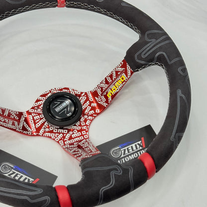 MOMO 14-Inch Alcantara Universal Steering Wheel.