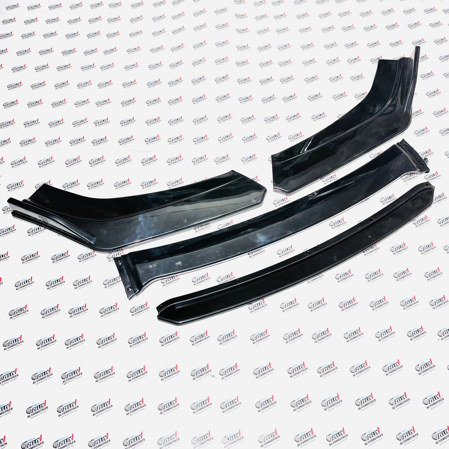 Universal 4-Piece Black Lip Splitter | Aftermarket Front Bumper Kit