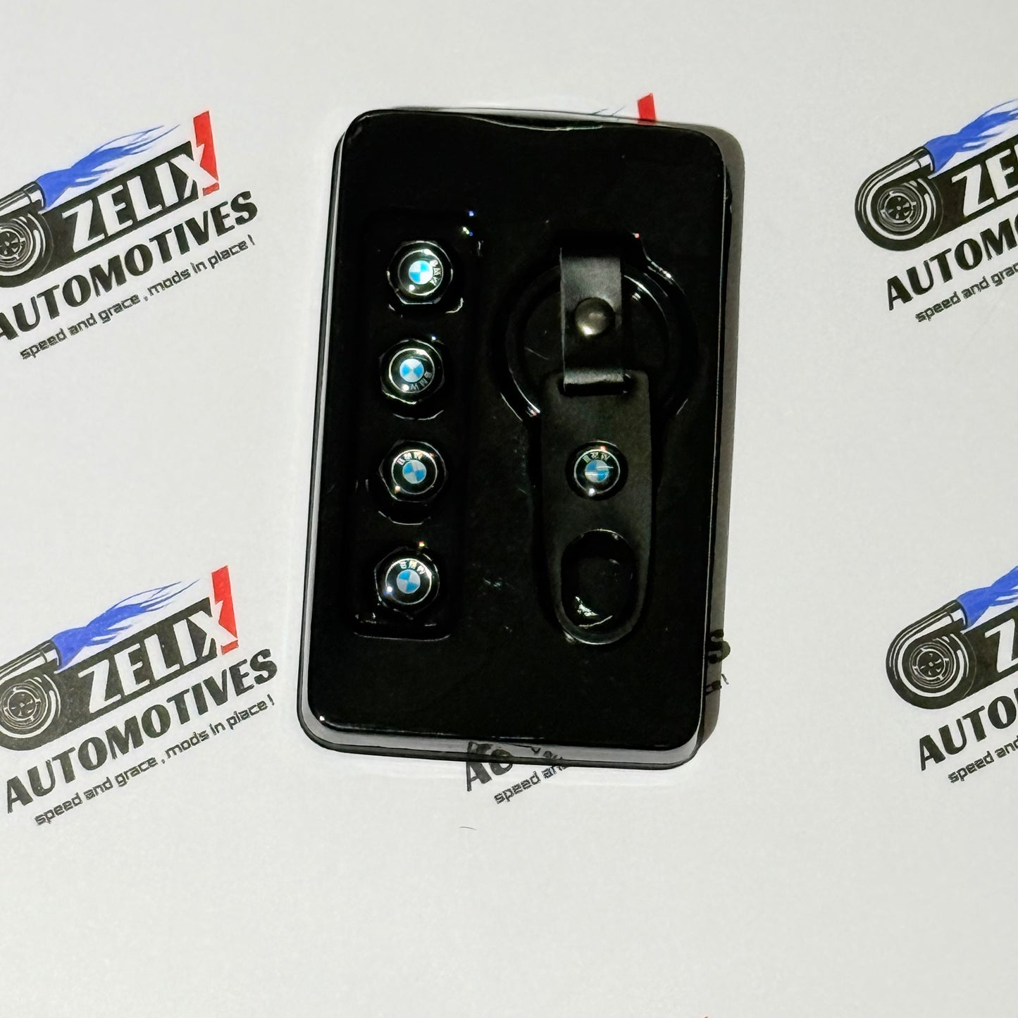 Air Valve Caps Set of 4 with Keychain | Brand Logo Design