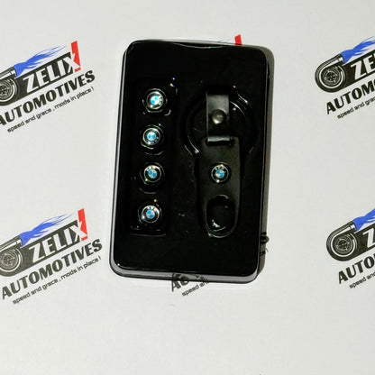 Air Valve Caps Set of 4 with Keychain | Brand Logo Design
