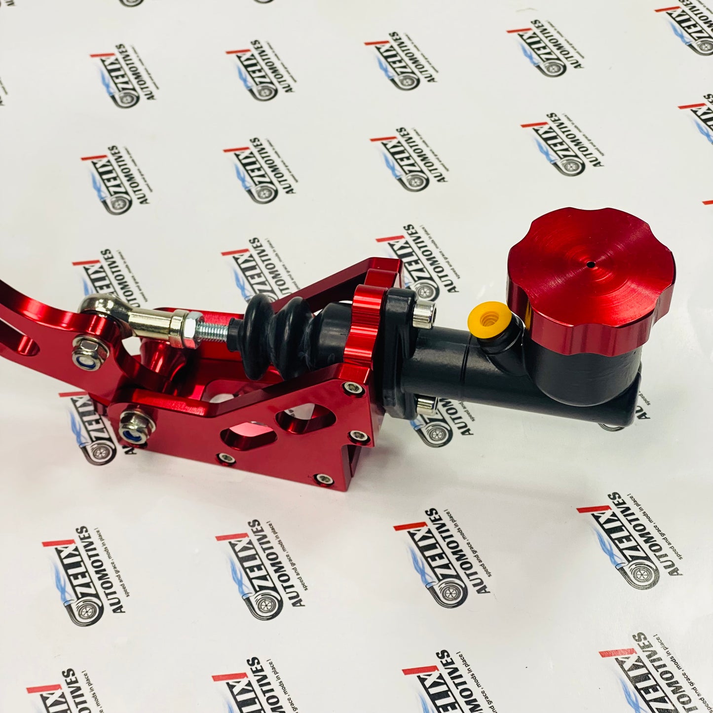 Universal hydraulic drift handbrake for motorsport applications, providing powerful rear braking action and driver control on track.