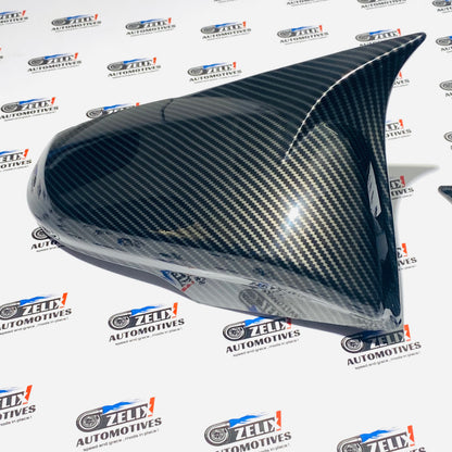 Toyota Fortuner Mirror Caps (2016+) – Black & Carbon Fiber Pair