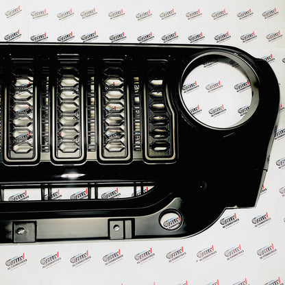 Wrangler-Style Front Grill for Mahindra Thar Roxx | Glossy Black ABS Replacement Grill