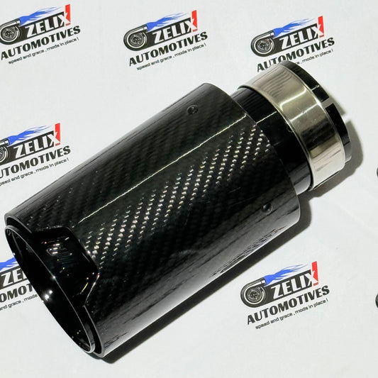 M-Style Carbon Finish Single Exhaust Tip | Enhance Aggressive Look