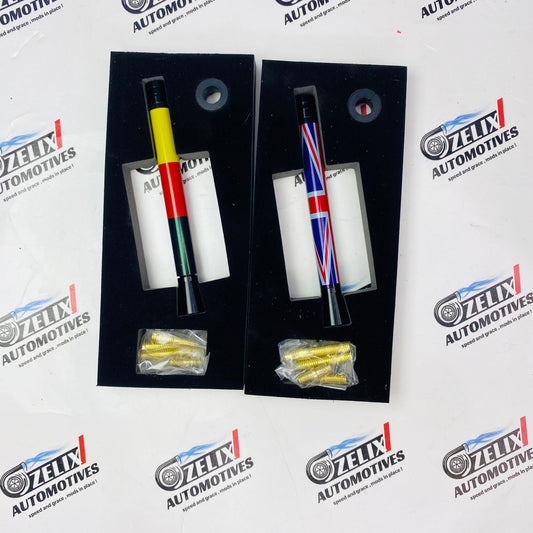 aluminium car antenna with germany and UK flag