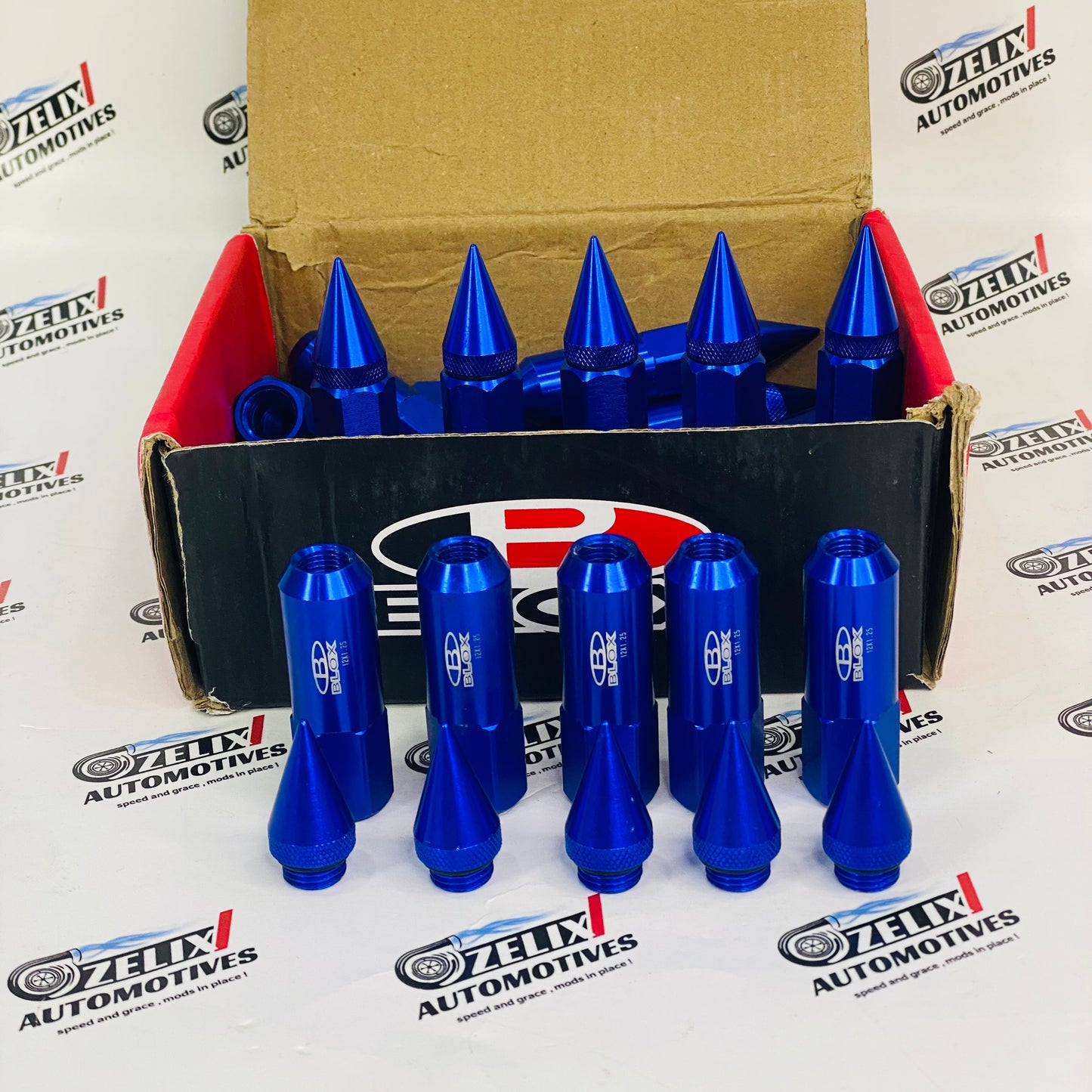 Blue Blox Extended Aluminum Racing Wheel Lug Nuts Universal fit .