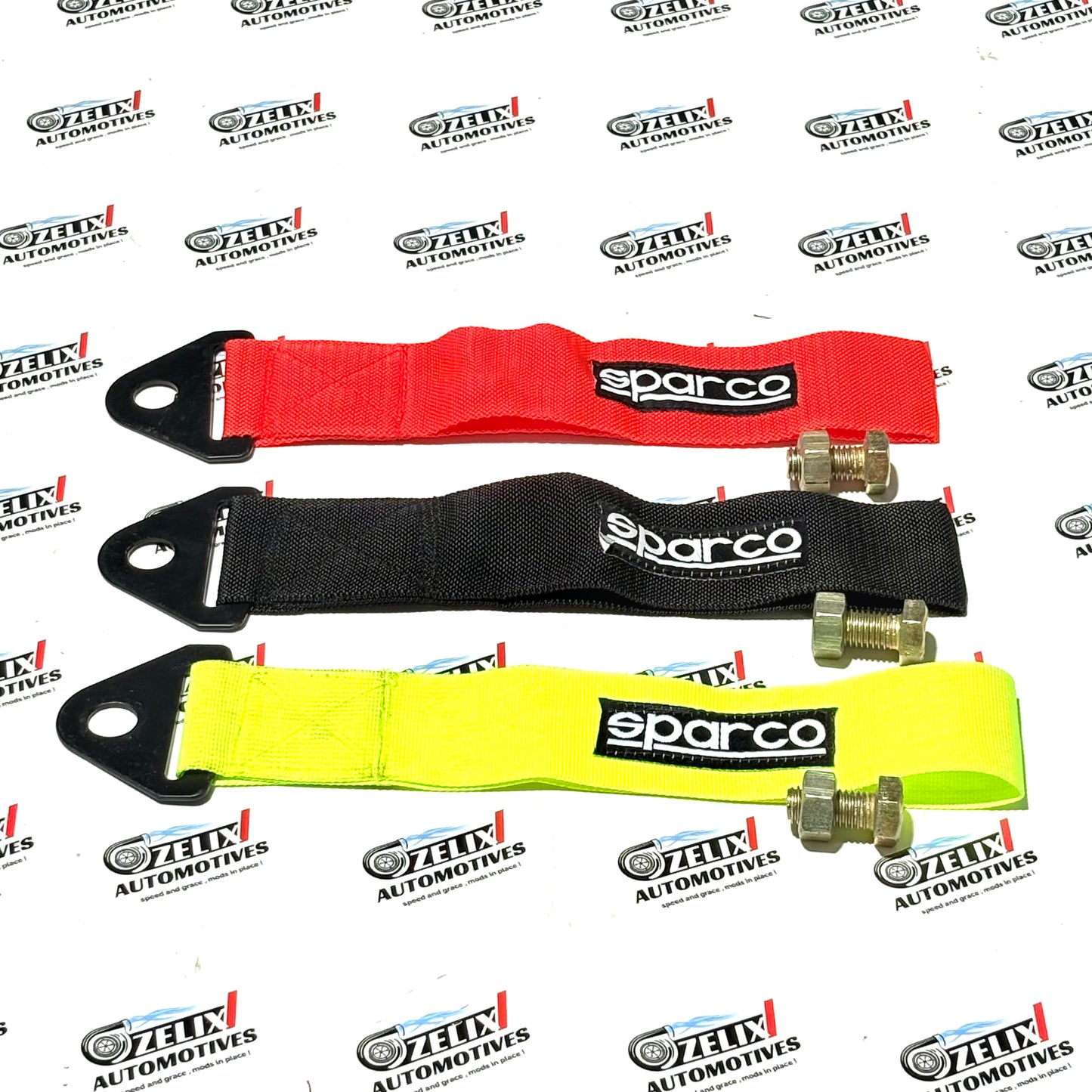Sparco  Front and Rear Tow Strap | Heavy-Duty Towing Hook Kit Multiple Colour Options