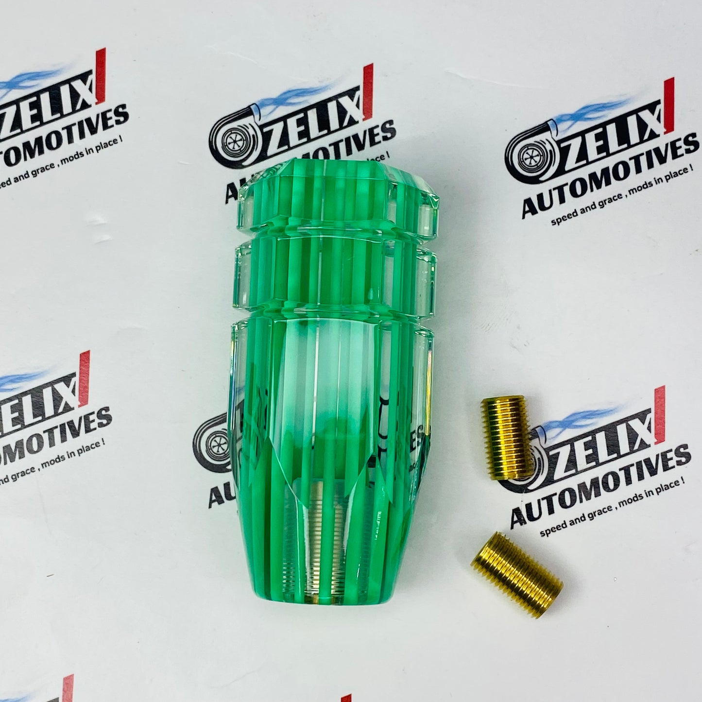 Green Bubble Lined Gear Knob Universal with easy install