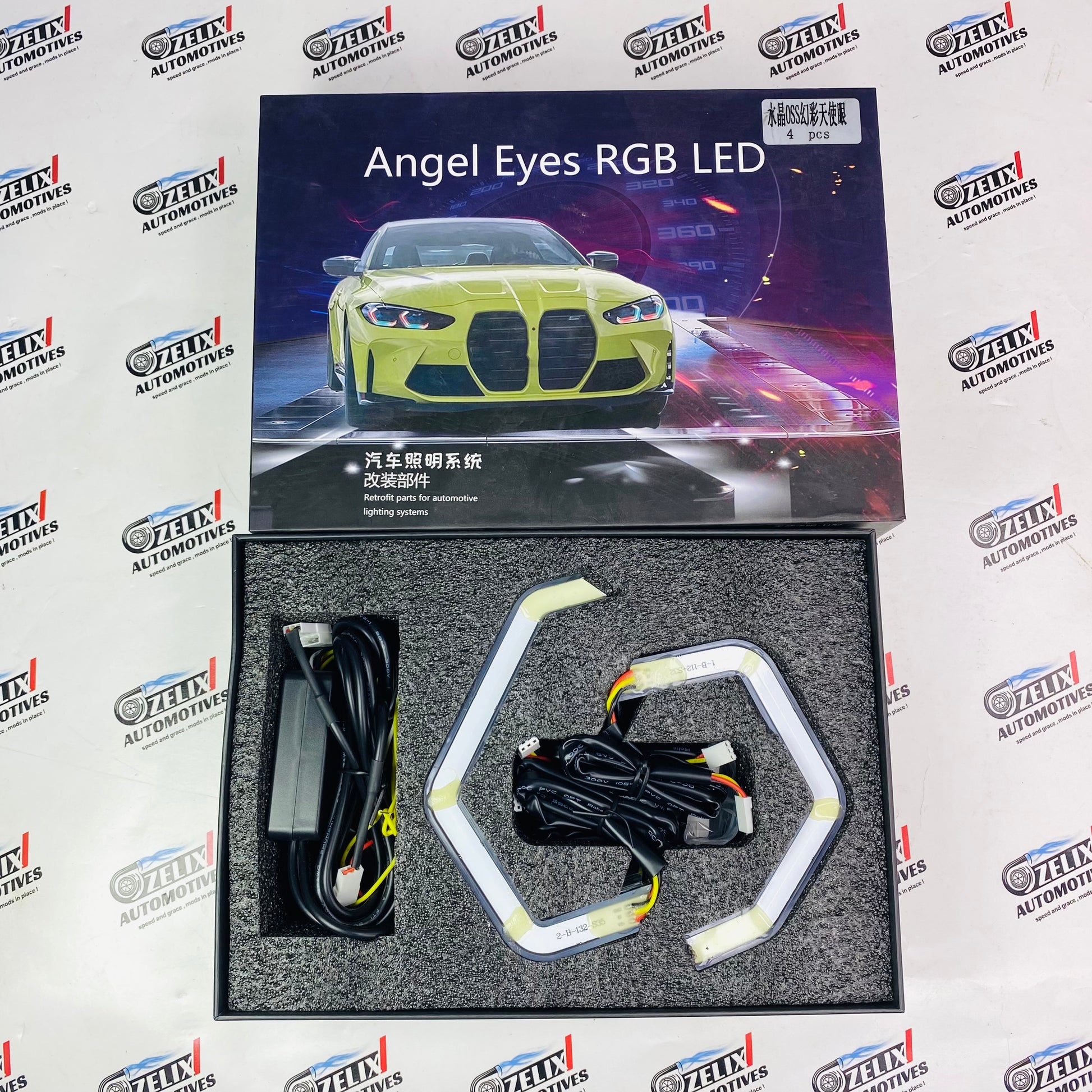 Bright multi color RGB LED halo ring headlights for Cars