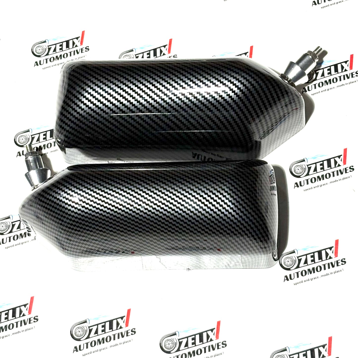 F1-Style  Side Mirrors Carbon Fiber Finish | Premium Design Set of-2 | Universal Fit