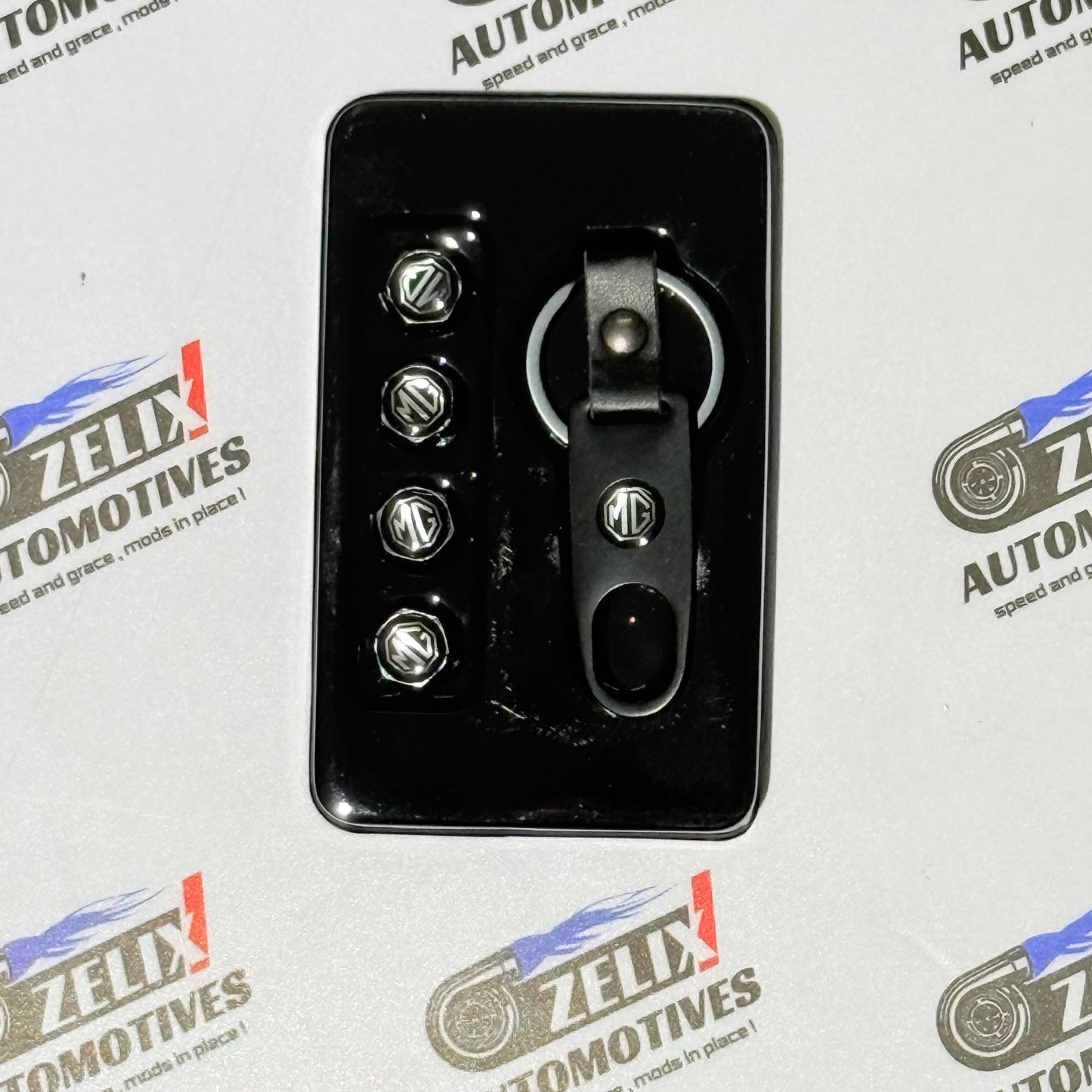 Air Valve Caps Set of 4 with Keychain | Brand Logo Design