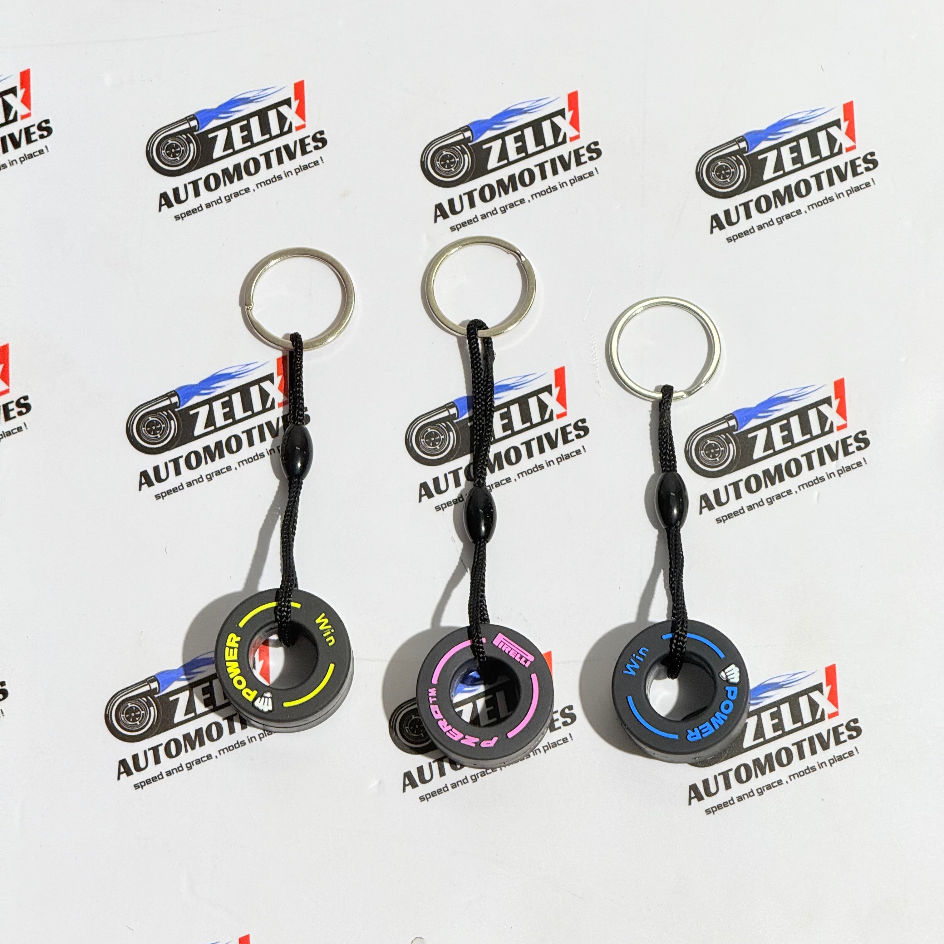 F1 Racing Tyre Design Keychain | Motorsport Style – Zelix Automotives
